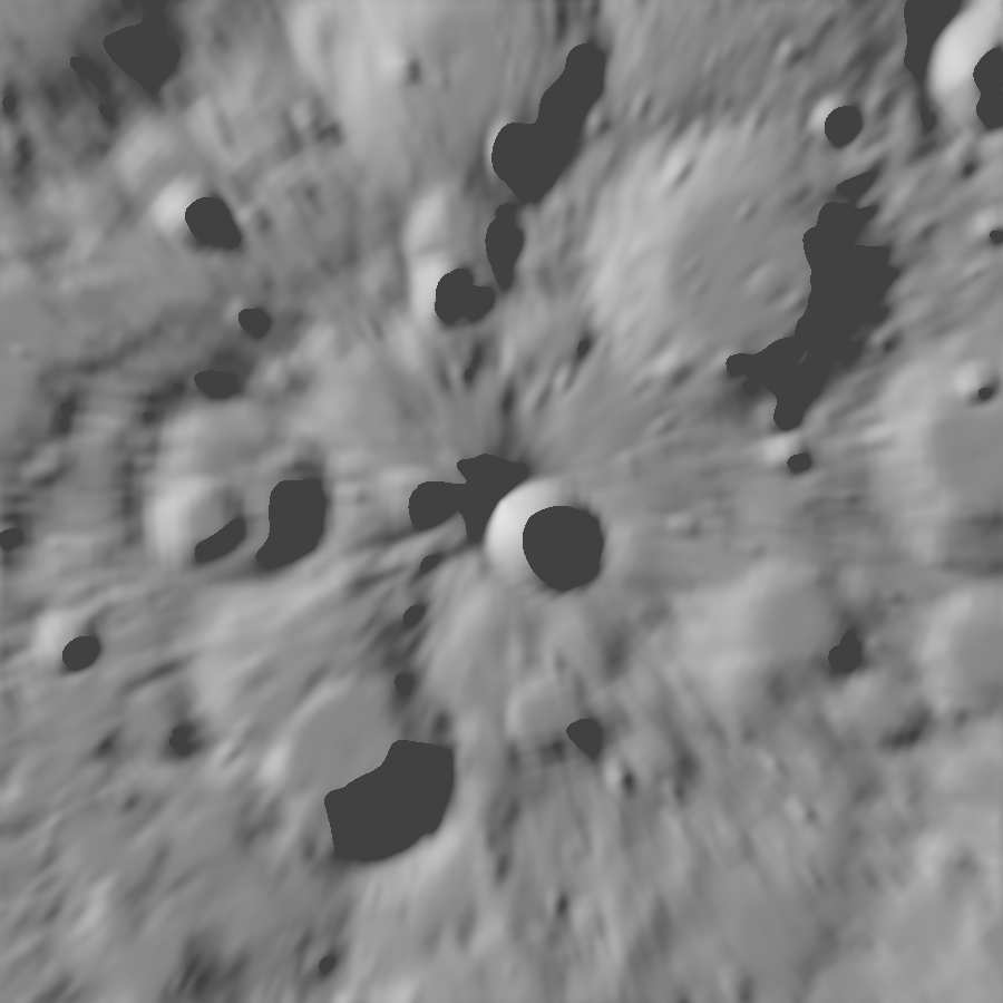 Shaded relief of the lunar south pole from LOLA altimetry